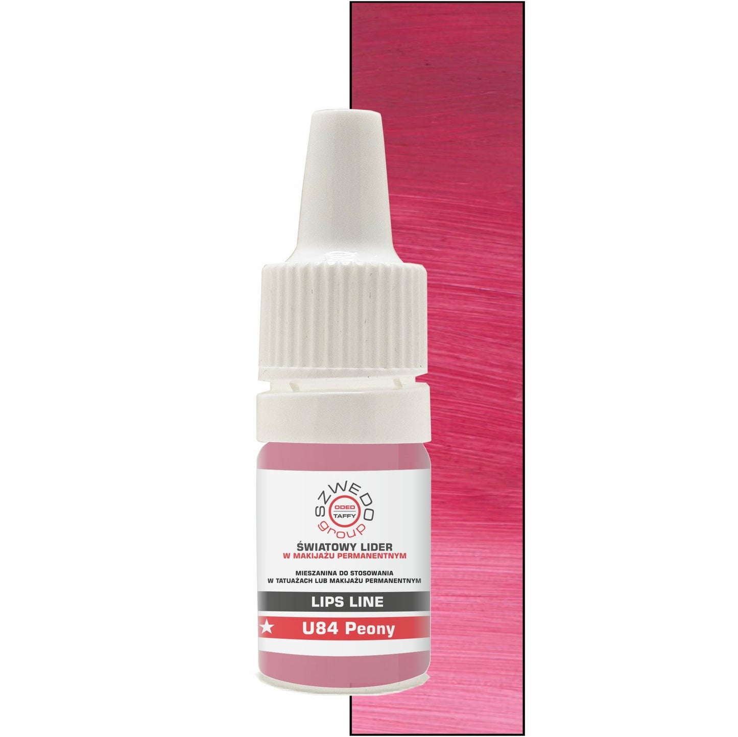 U84 Peony (INTENSE) – Natürliches Rosa mit Himbeer-Note – PMU Lippenpigment 5ml