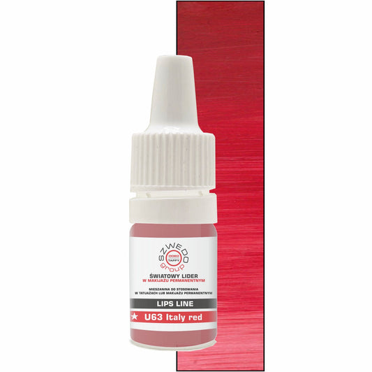 U63 Italy red – Intensives Rubinrot – PMU Lippenpigment 5ml